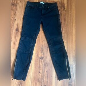 Madewell Moto Skinny Jeans Black Ankle Zip Size 29